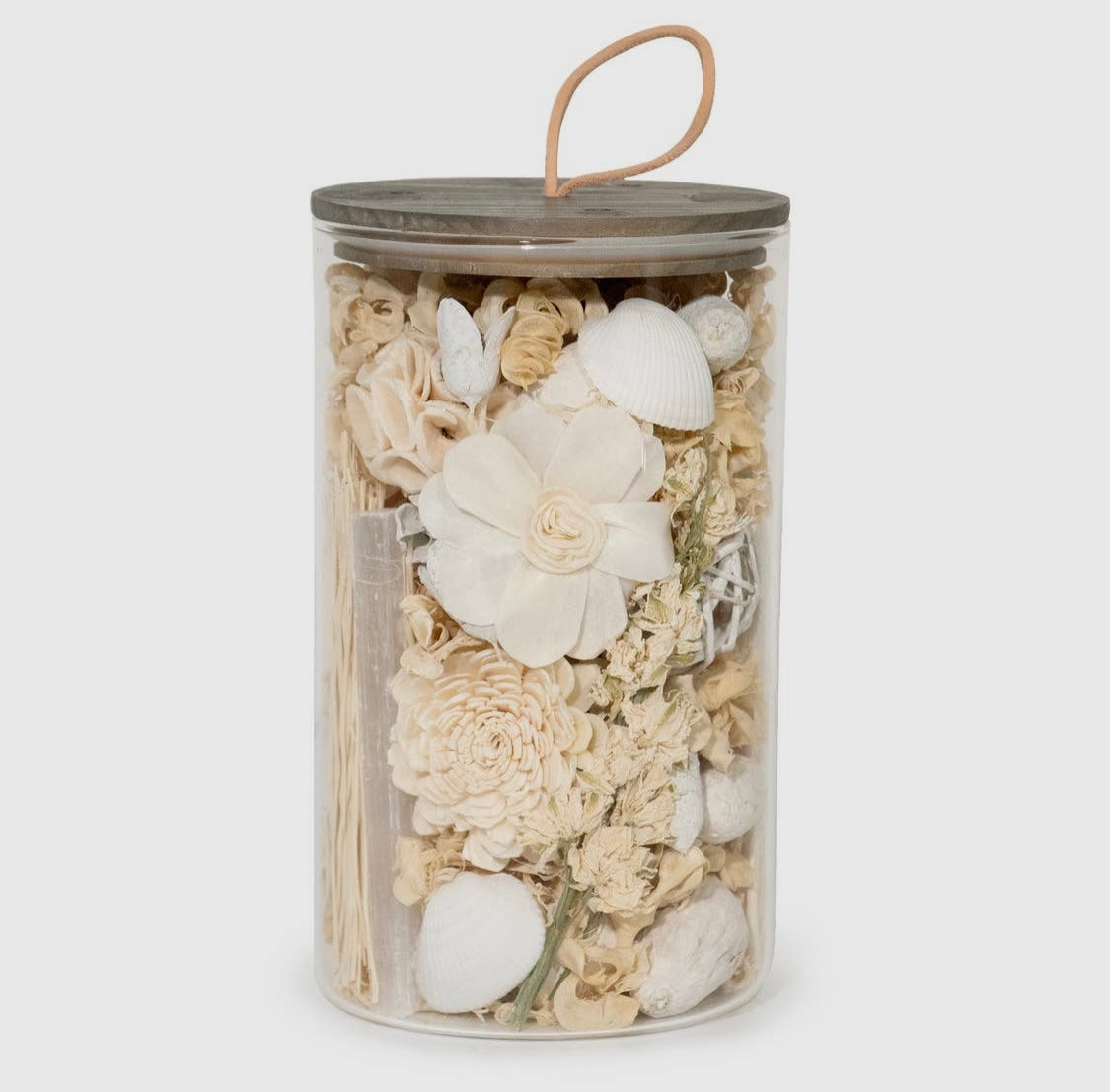 White Selenite Sandalwood Crystal Potpourri Jar