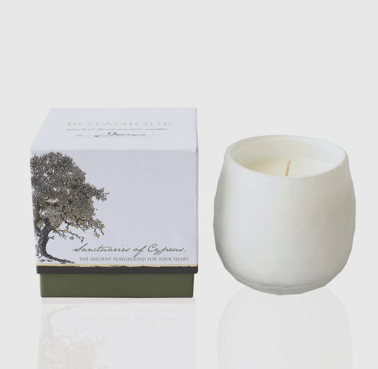 Botanique Luxe White Glass Candle - Sanctuaries of Cypress