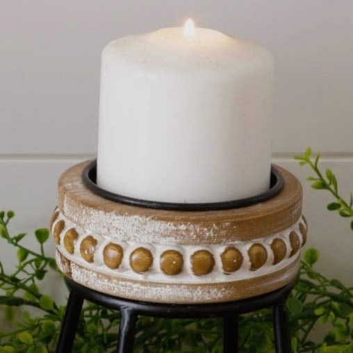 Beaded Pillar Candle Stand