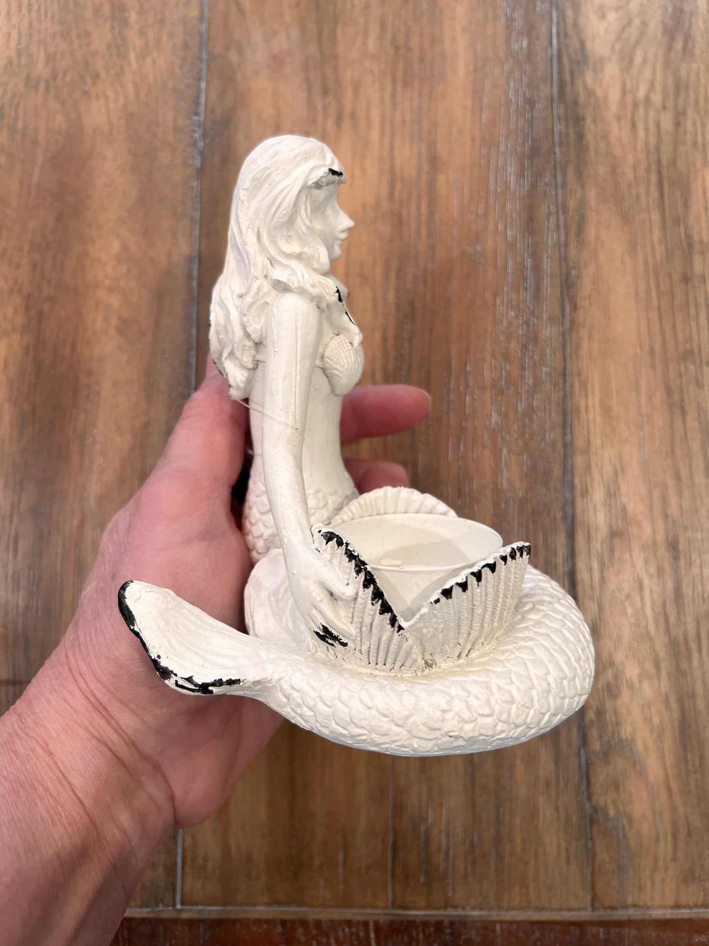 Mermaid White Candle Holder