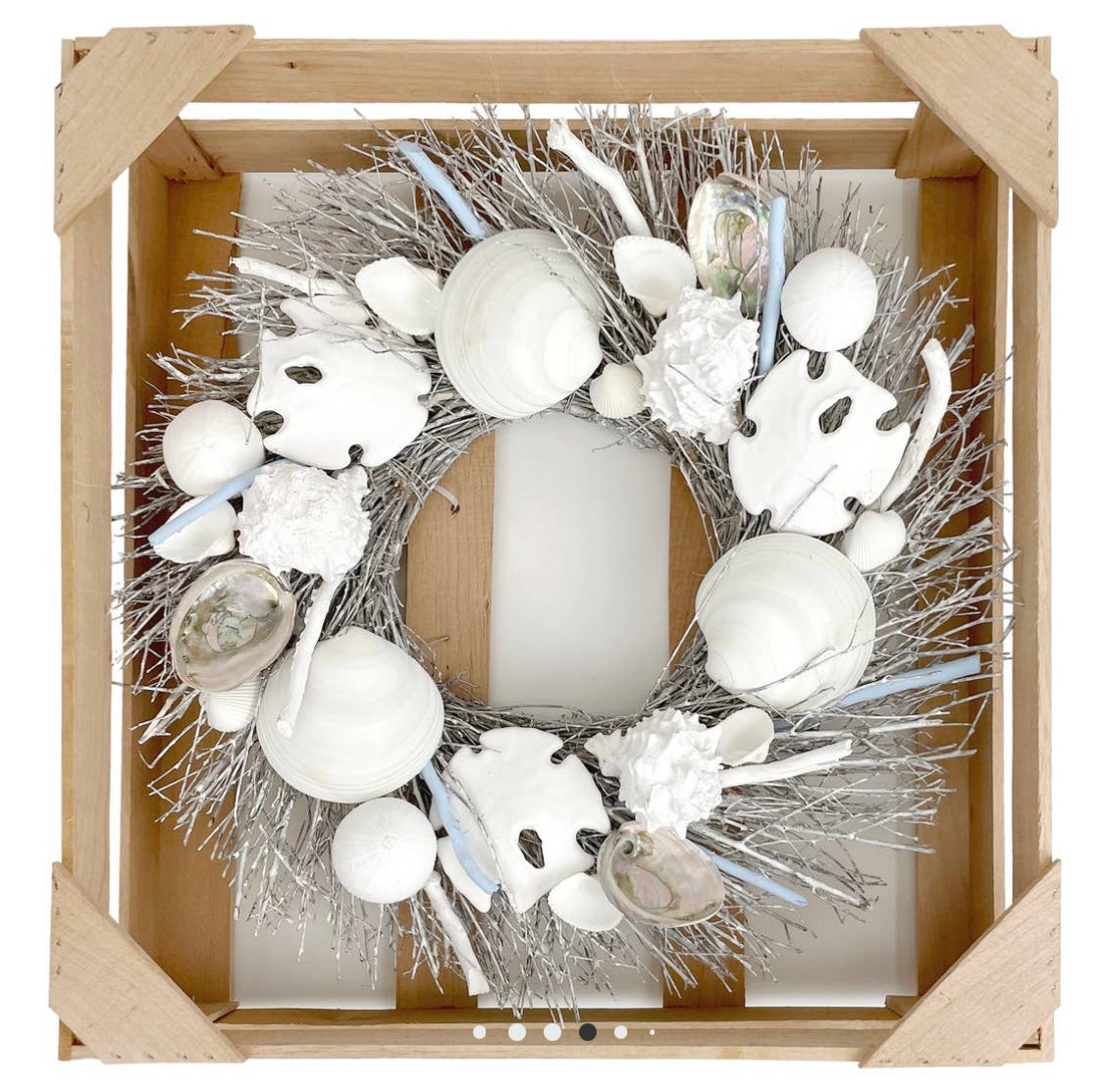 Isle of Palms - White Sand Dollar & Clamshell Coastal Seashell Wreath