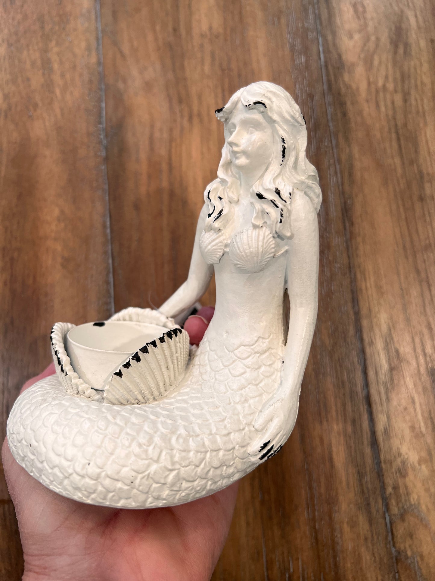 Mermaid White Candle Holder