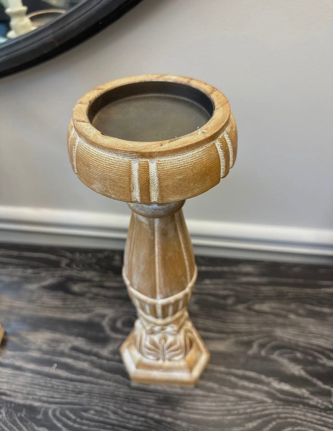 Vintage Wood Candle Holder