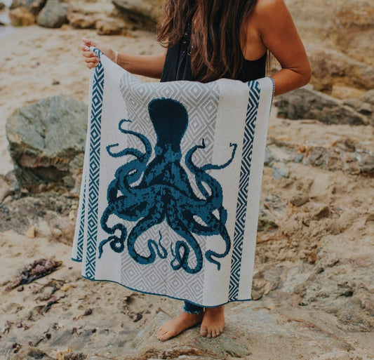 Coastal Octopus Luxe Throw