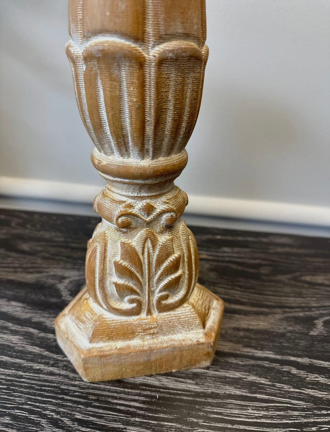 Vintage Wood Candle Holder