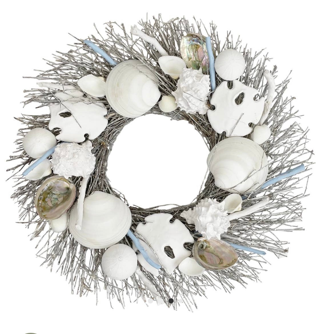 Isle of Palms - White Sand Dollar & Clamshell Coastal Seashell Wreath