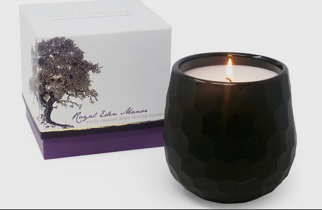 Botanique Luxe Black Glass Candle - Royal Eden Manor