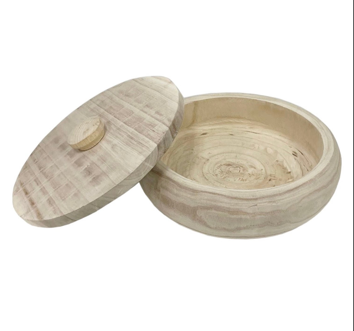 EVERYTHING Bowl - Paulownia Wood Bowl with Lid