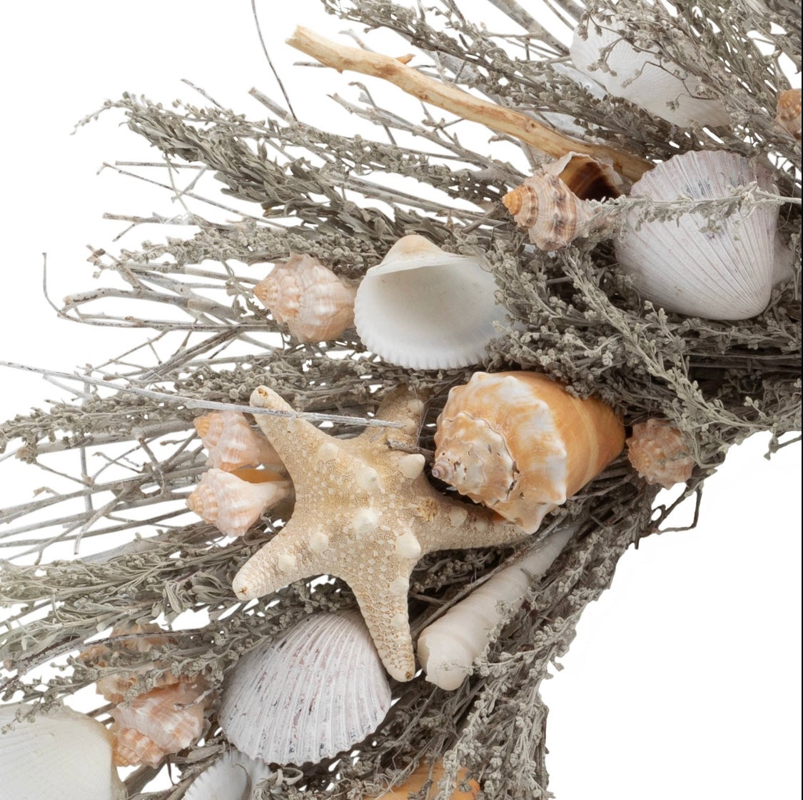 Folly Beach Sea Shell and Sandy Dunes Wreath