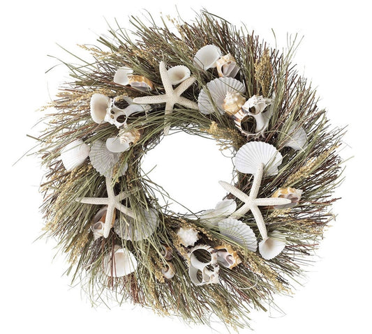 Sullivans Island Seagrass Coastal Shell Wreath