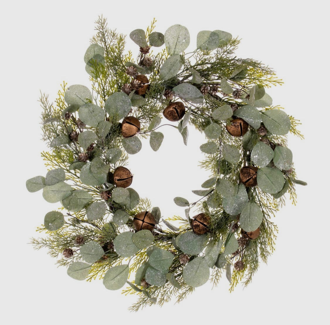 Copper Magnolia Frosted Eucalyptus Wreath