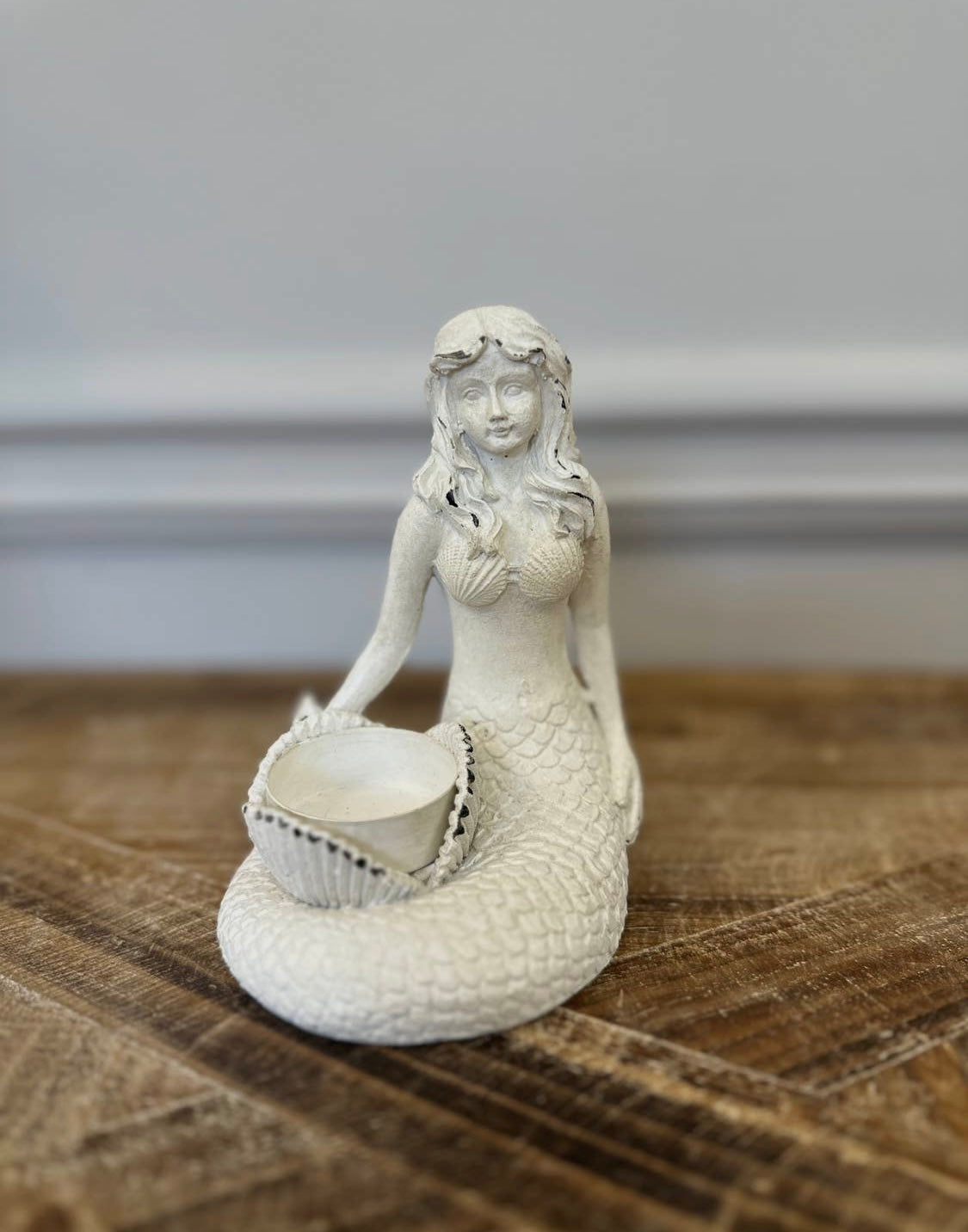 Mermaid White Candle Holder