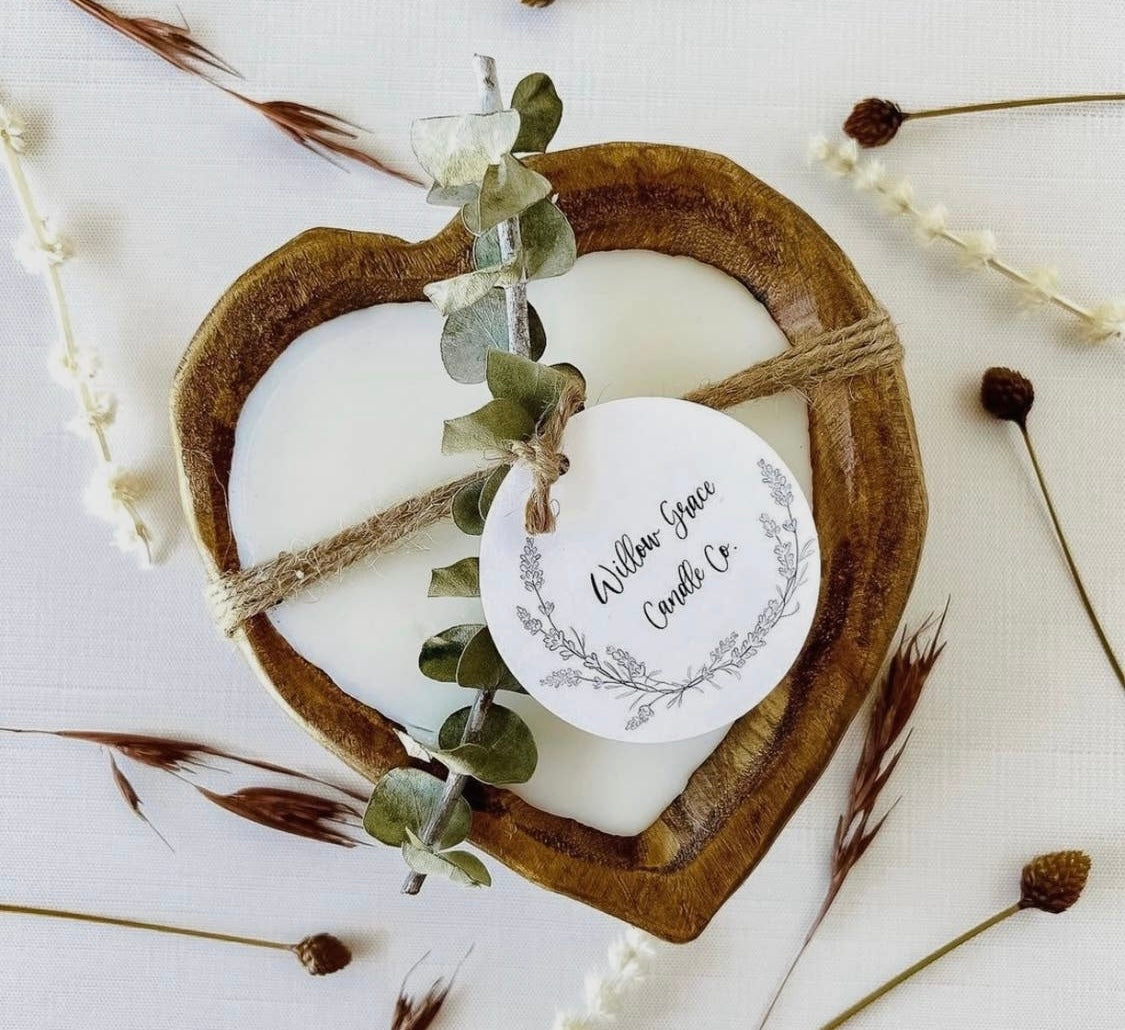 Lavender Heart Dough Bowl Candle