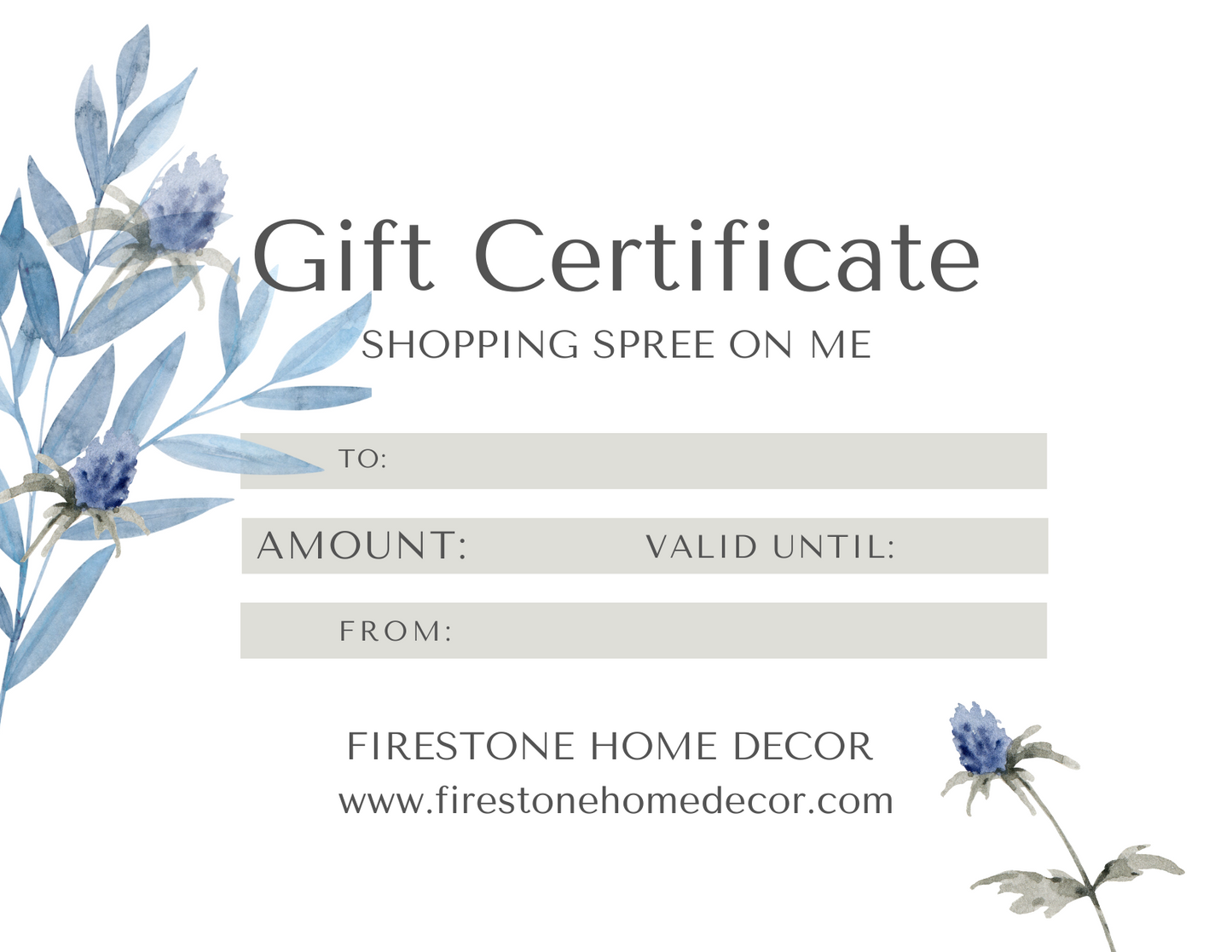 Gift Cards for Firestone Home Decor