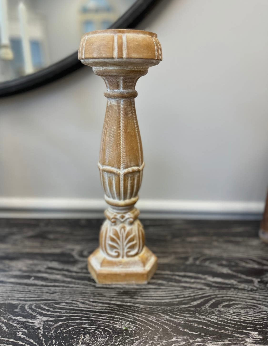 Vintage Wood Candle Holder