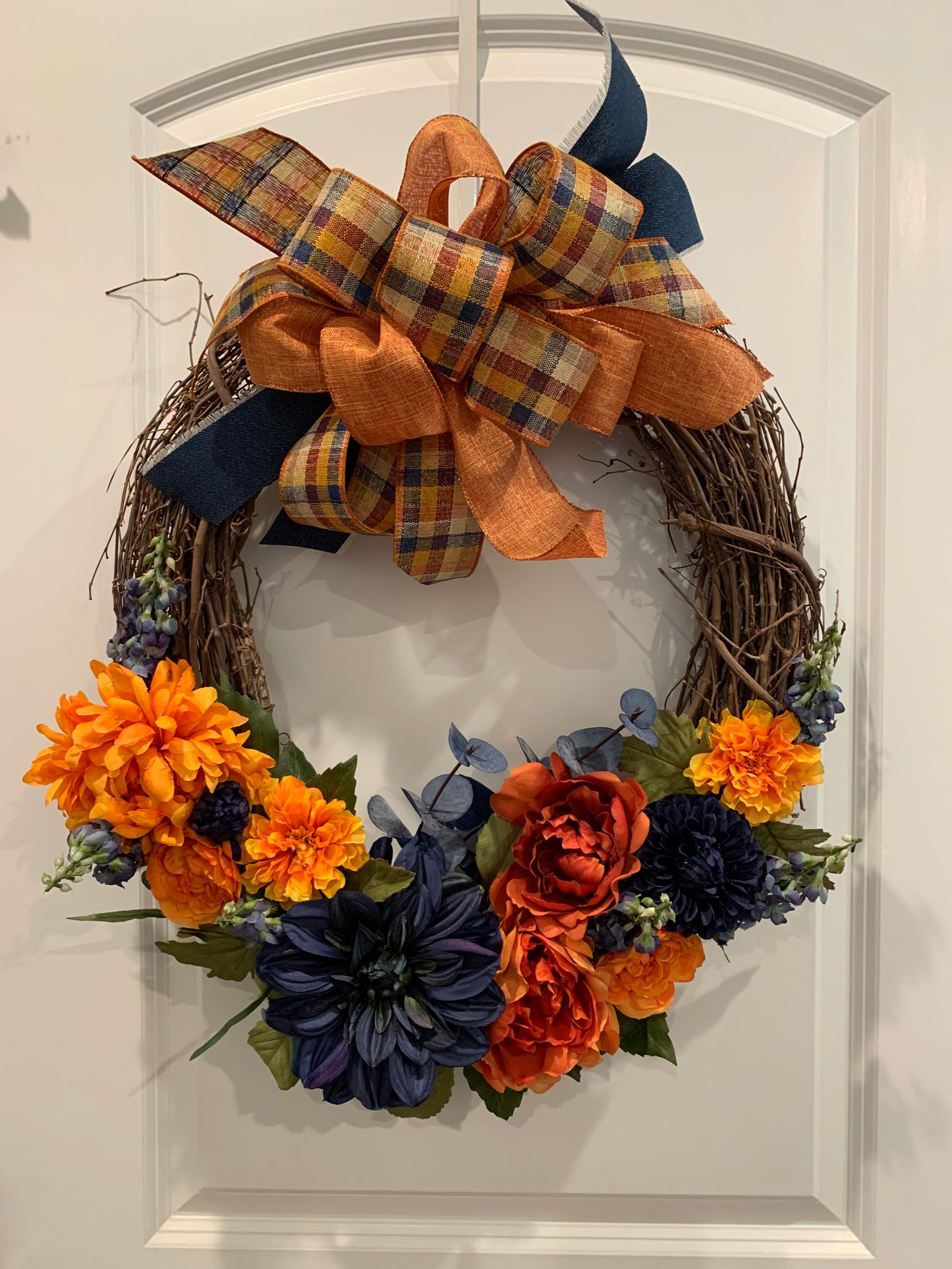 Orange and Blue Fall Wreath