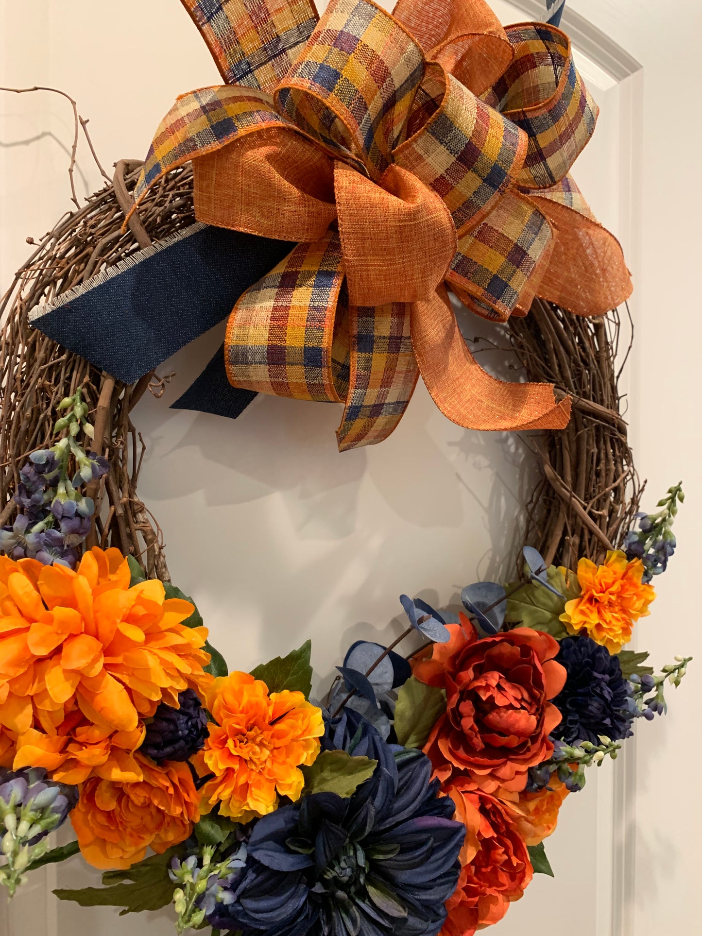 Orange and Blue Fall Wreath