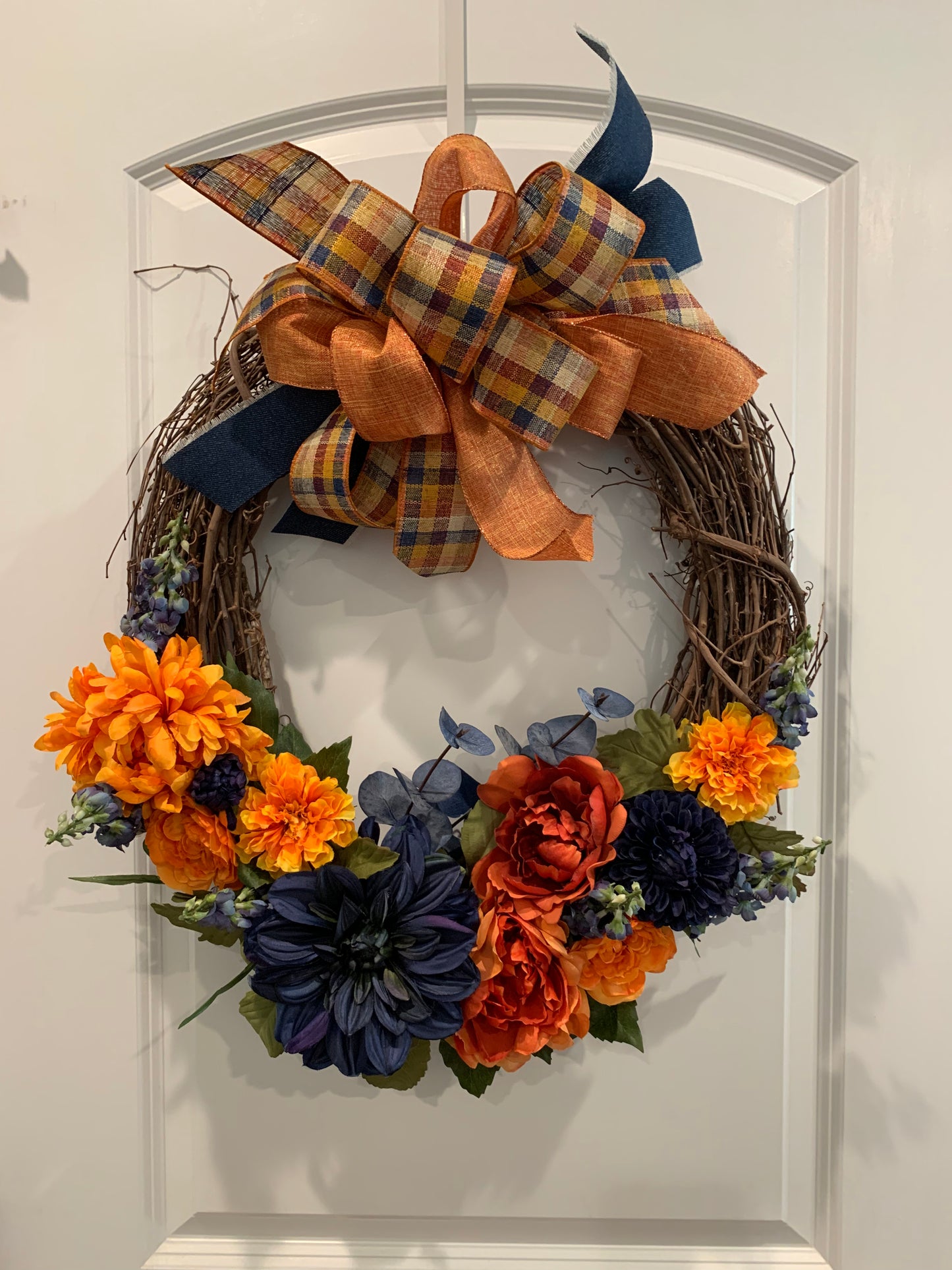 Orange and Blue Fall Wreath