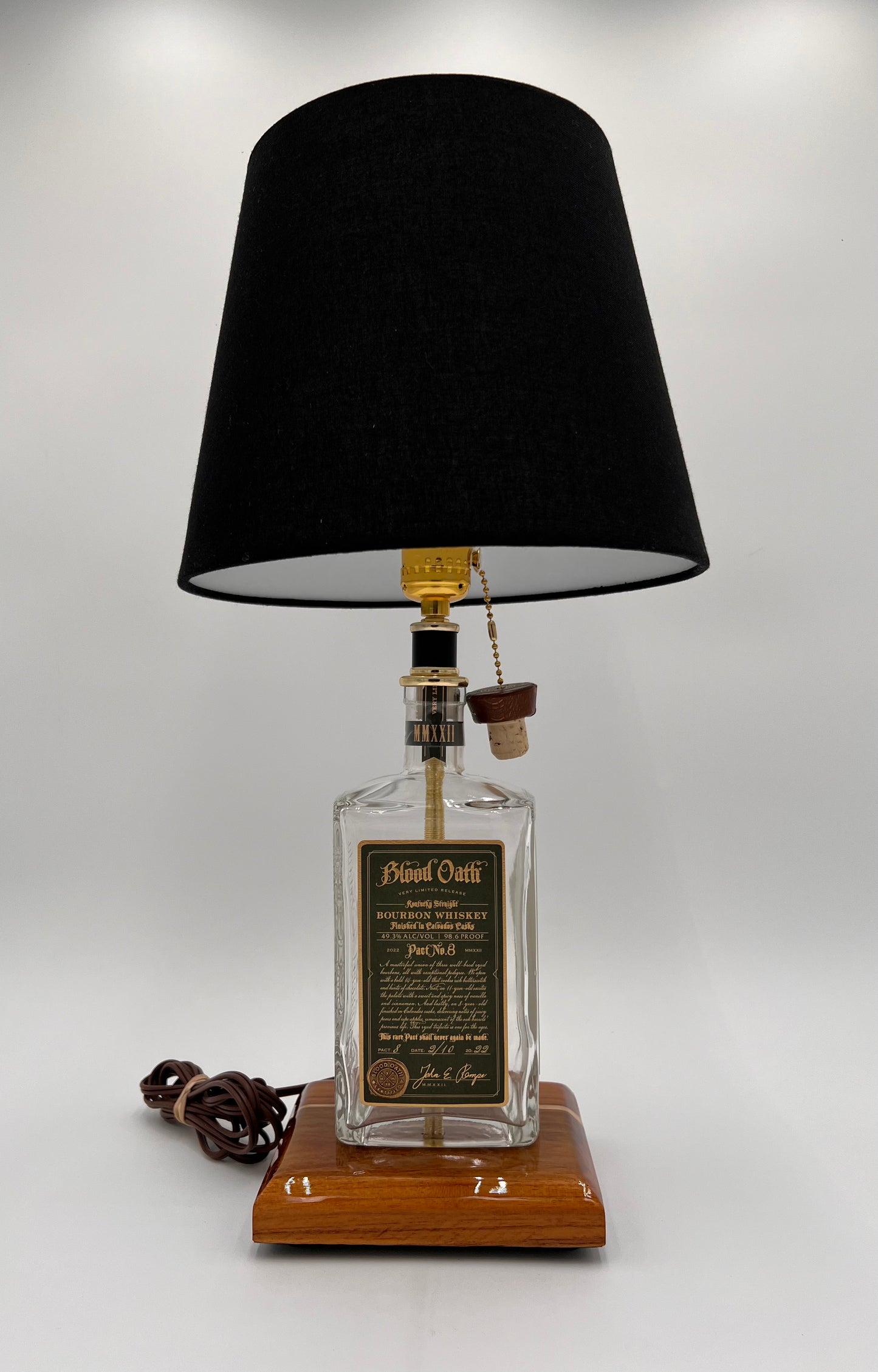 Blood Oath Bourbon Bottle Lamp