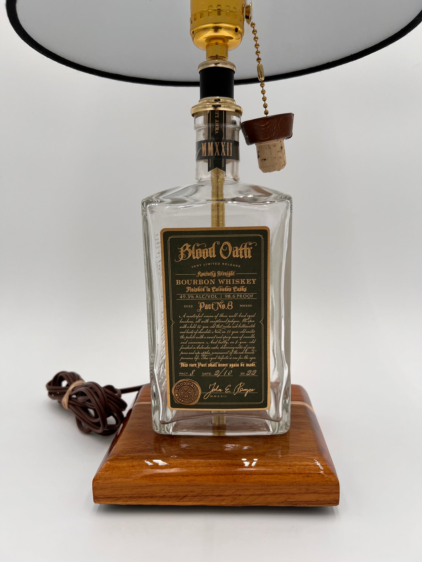 Blood Oath Bourbon Bottle Lamp