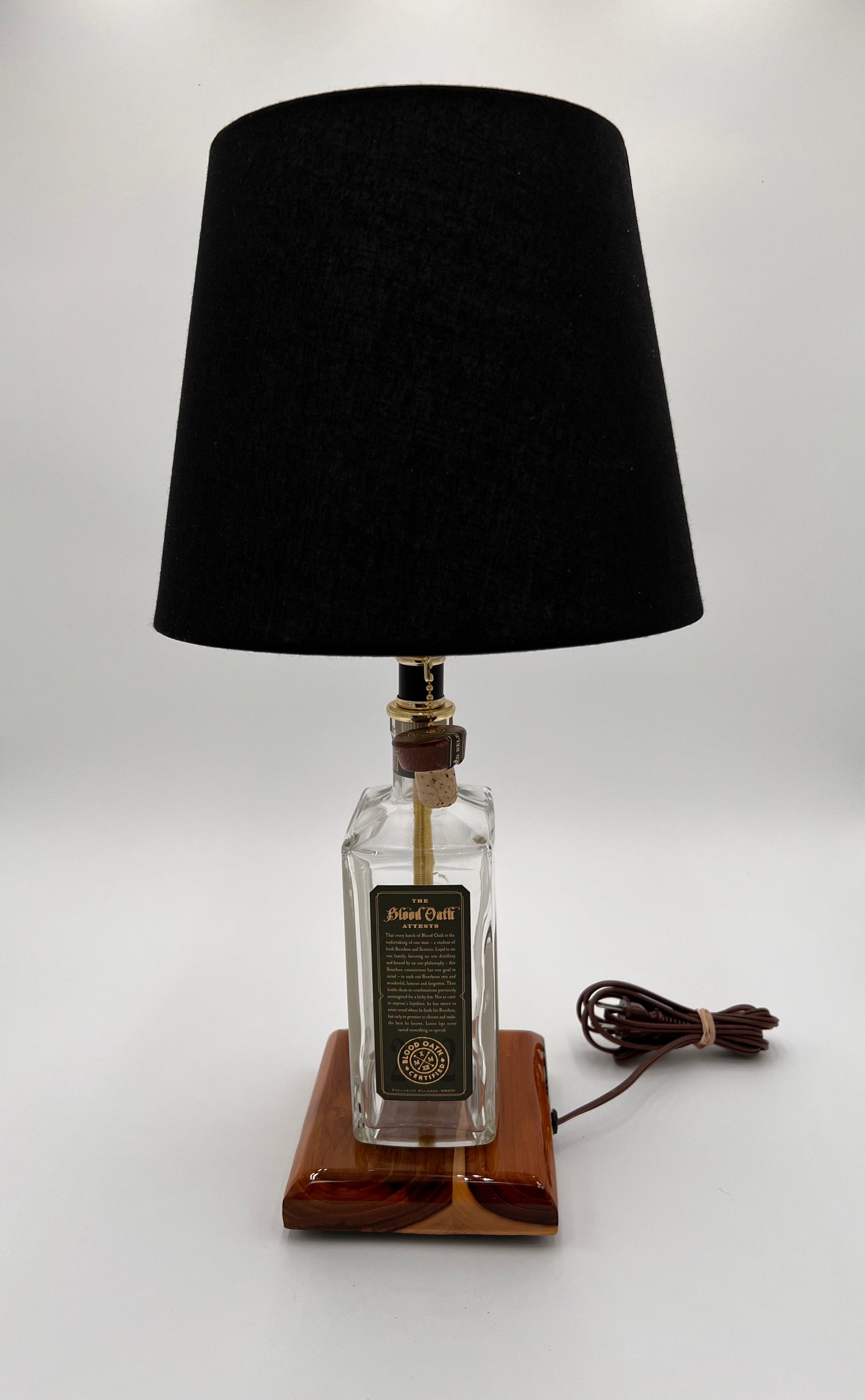 Blood Oath Bourbon Bottle Lamp