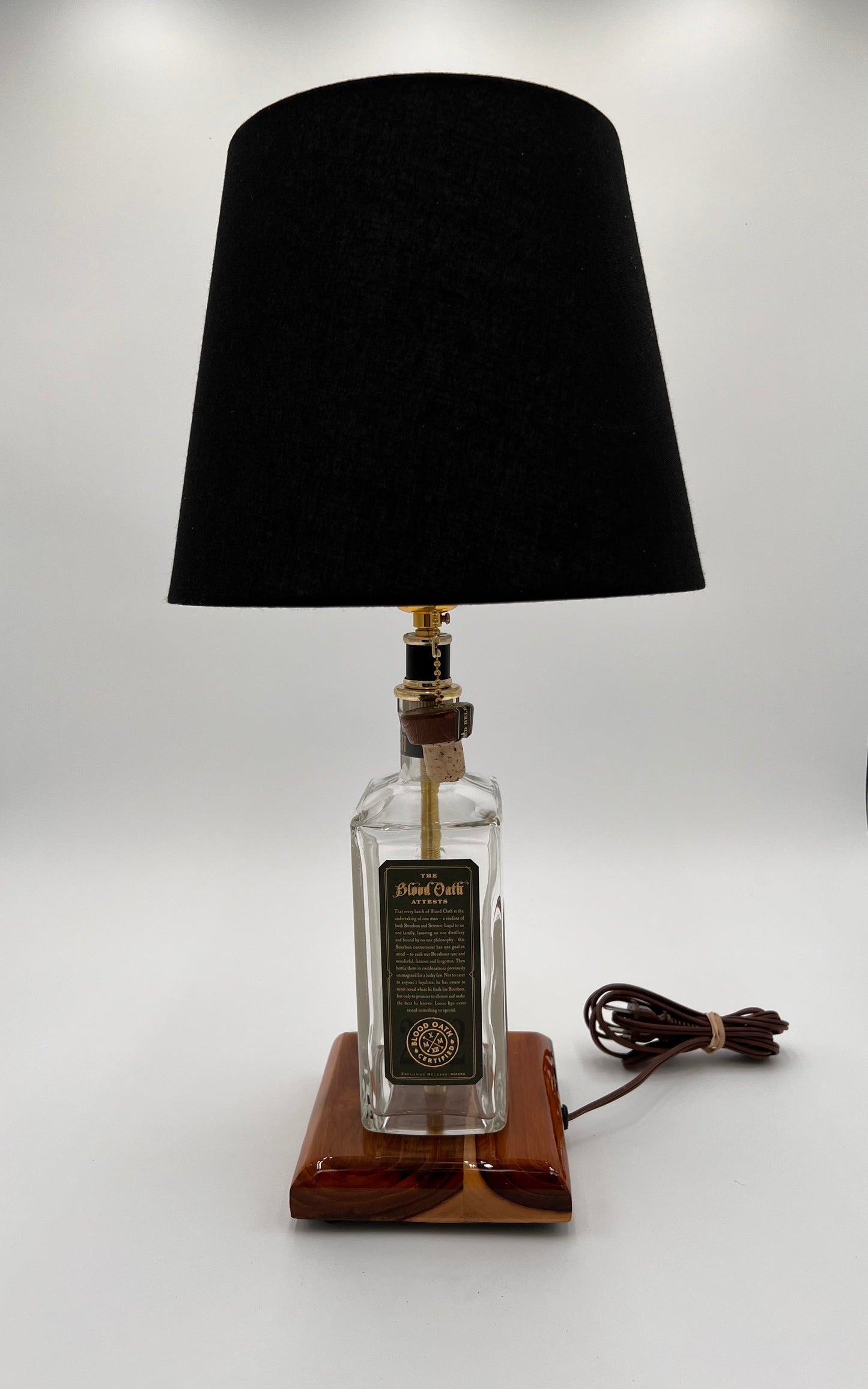 Blood Oath Bourbon Bottle Lamp