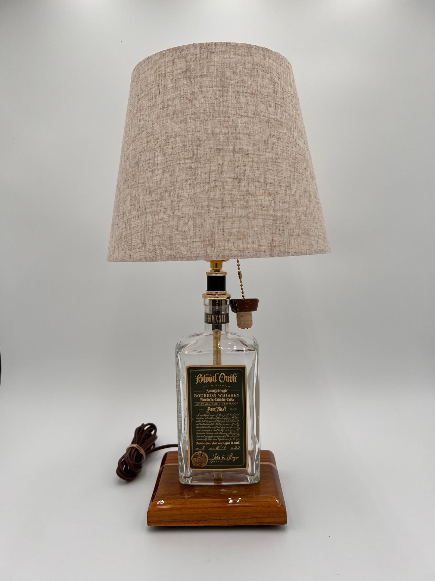 Blood Oath Bourbon Bottle Lamp