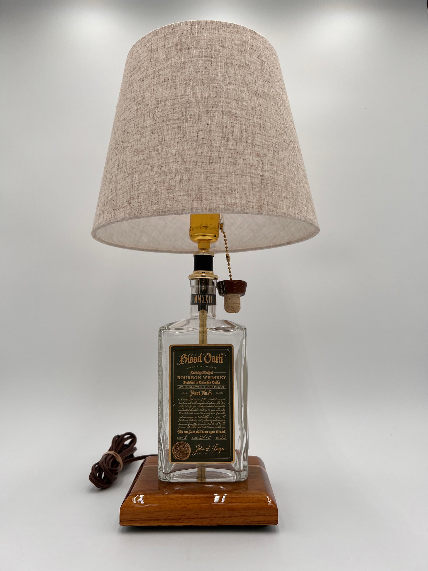 Blood Oath Bourbon Bottle Lamp