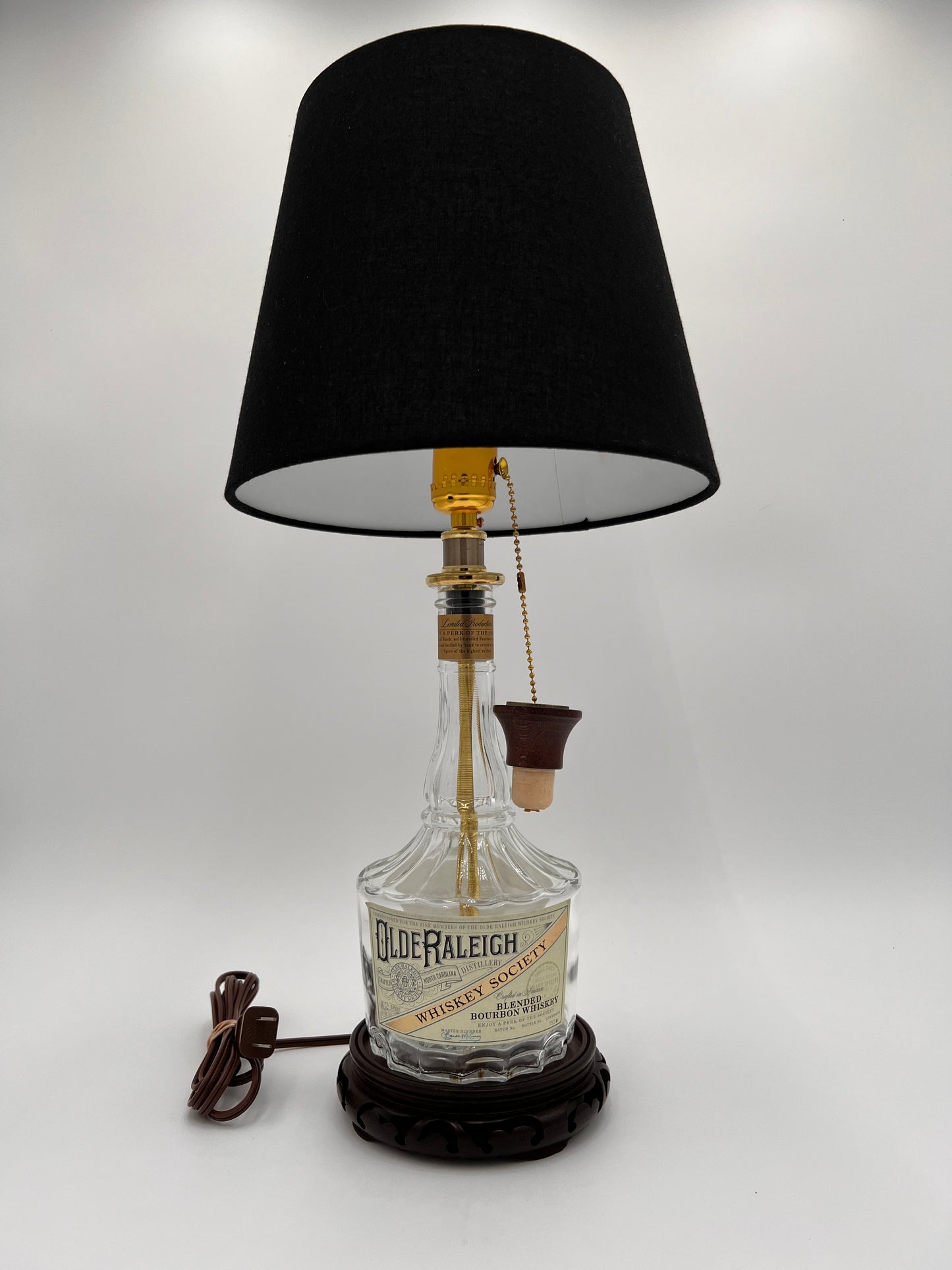 Olde Raleigh Bourbon Bottle Lamp