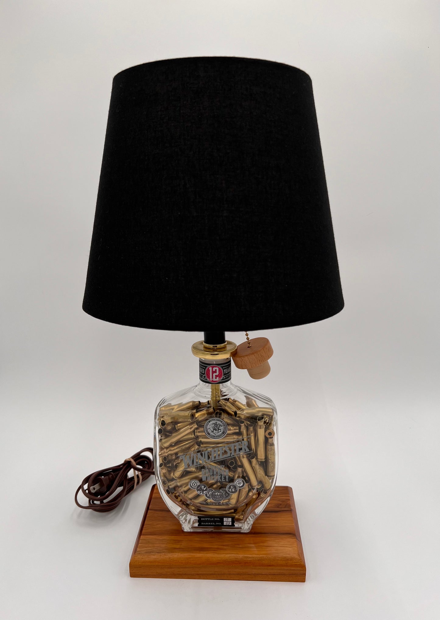 Winchester Spent Shell Filled Bourbon Bottle Lamp