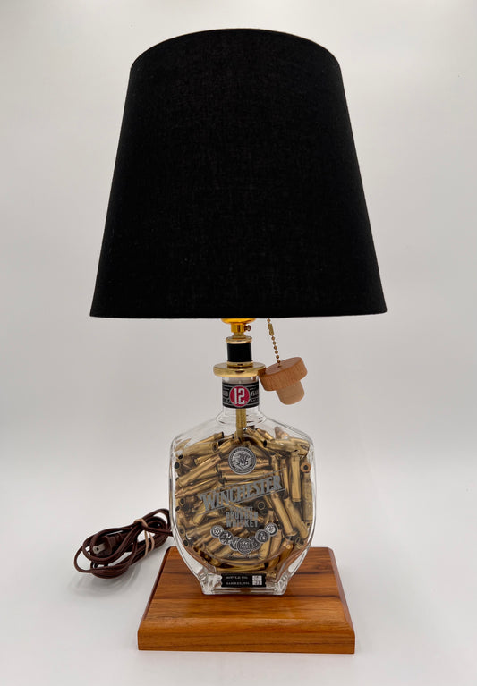 Winchester Spent Shell Filled Bourbon Bottle Lamp