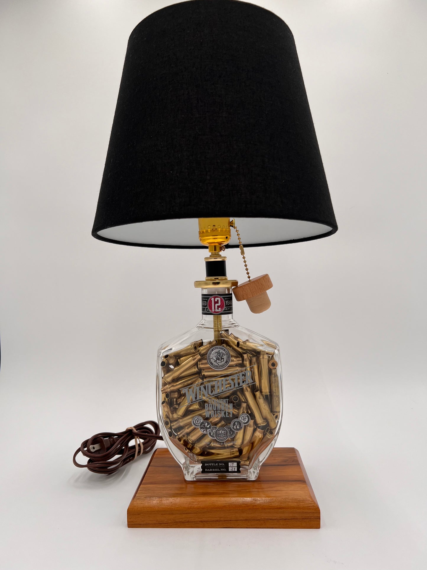 Winchester Spent Shell Filled Bourbon Bottle Lamp