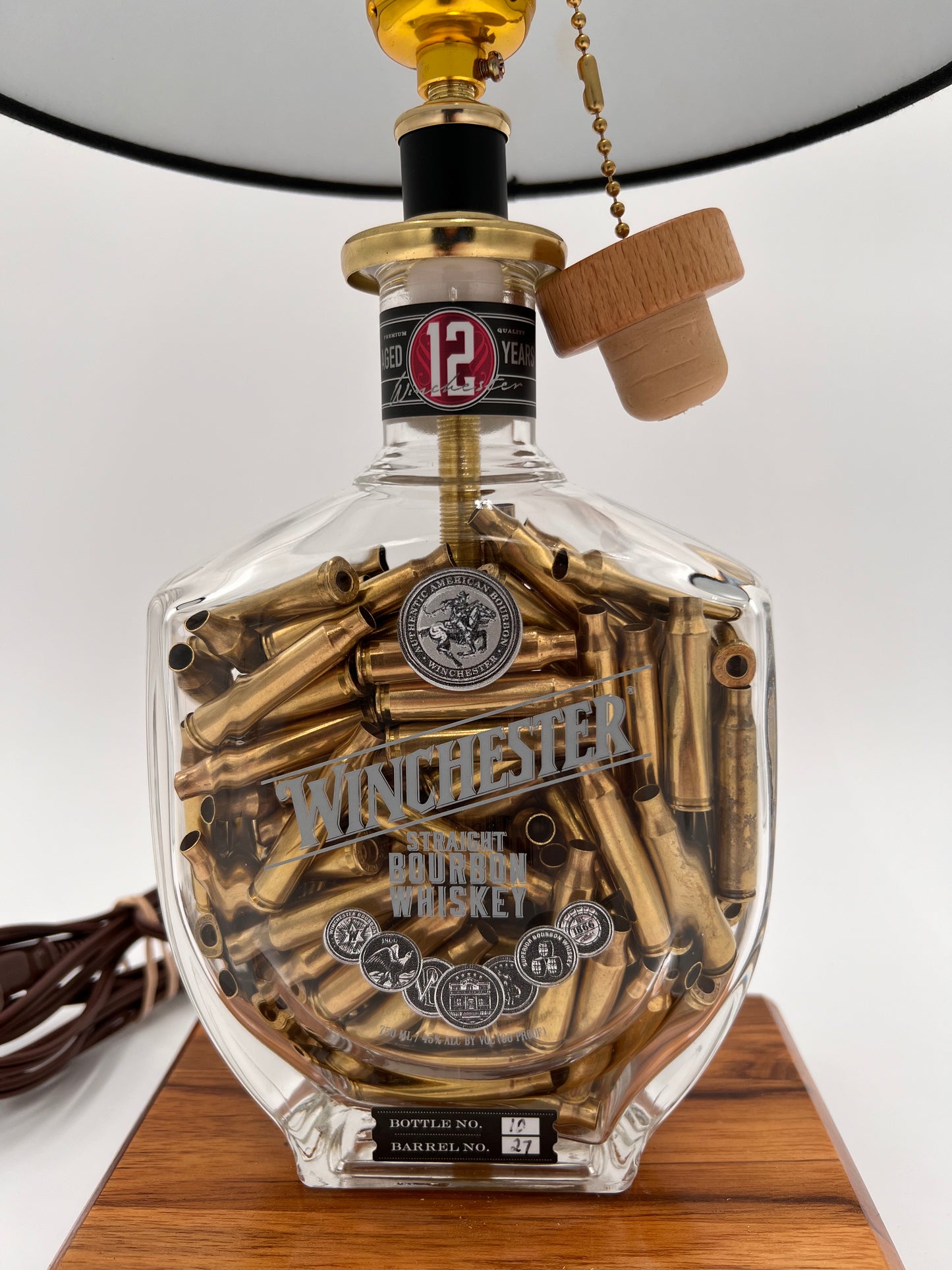 Winchester Spent Shell Filled Bourbon Bottle Lamp