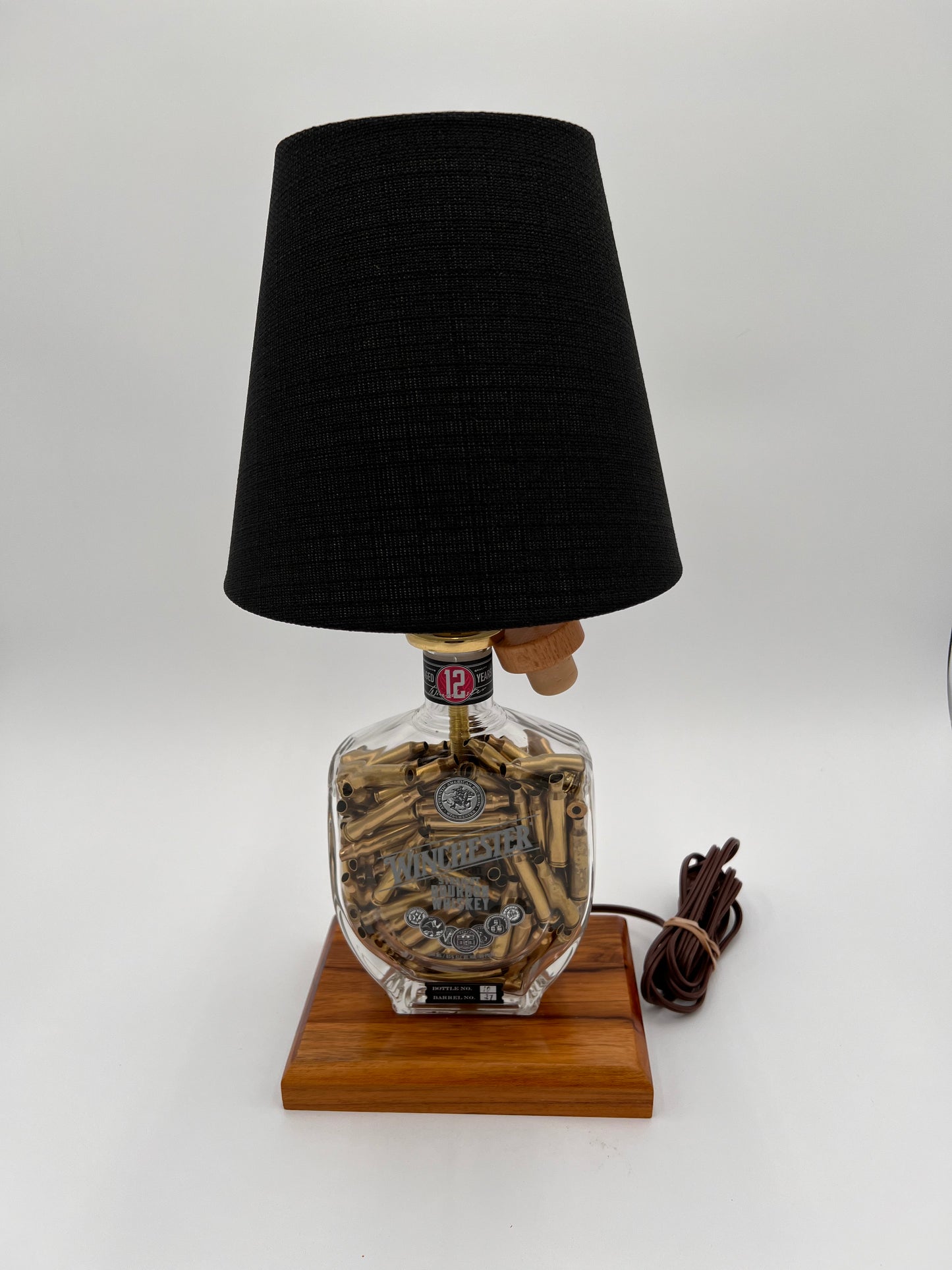 Winchester Spent Shell Filled Bourbon Bottle Lamp