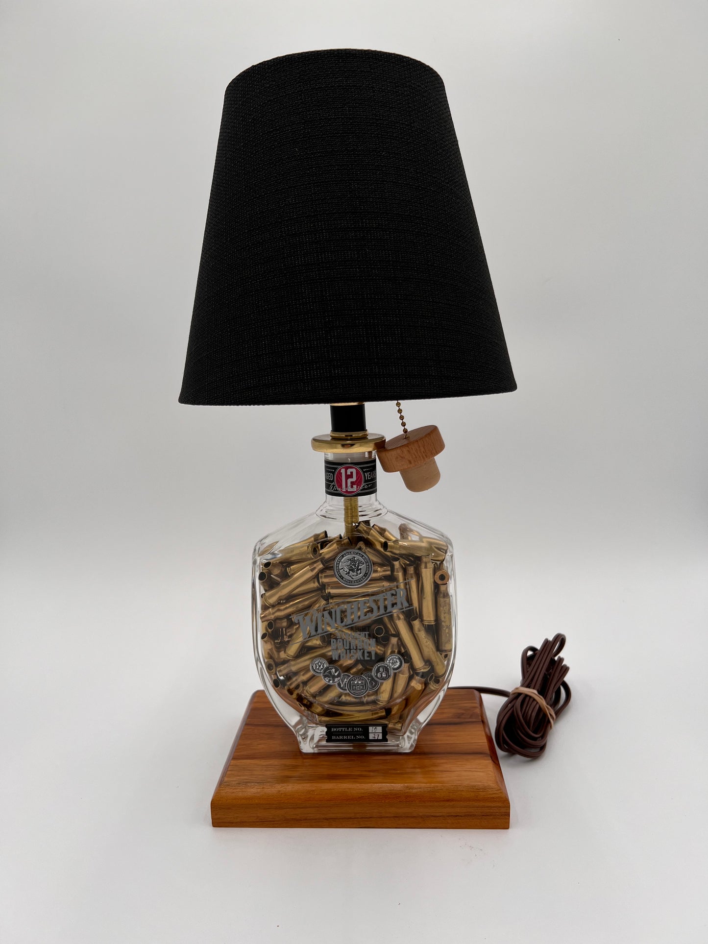 Winchester Spent Shell Filled Bourbon Bottle Lamp