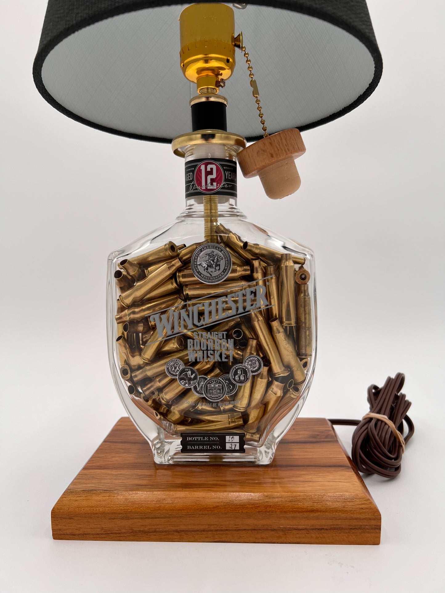 Winchester Spent Shell Filled Bourbon Bottle Lamp