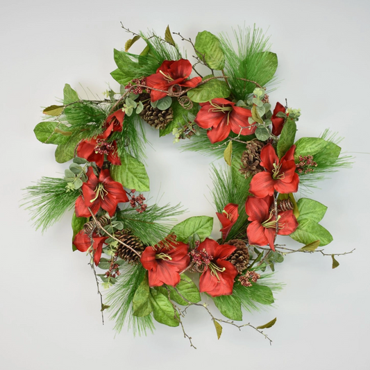 Mountain Amaryllis Pine Wreath 30”