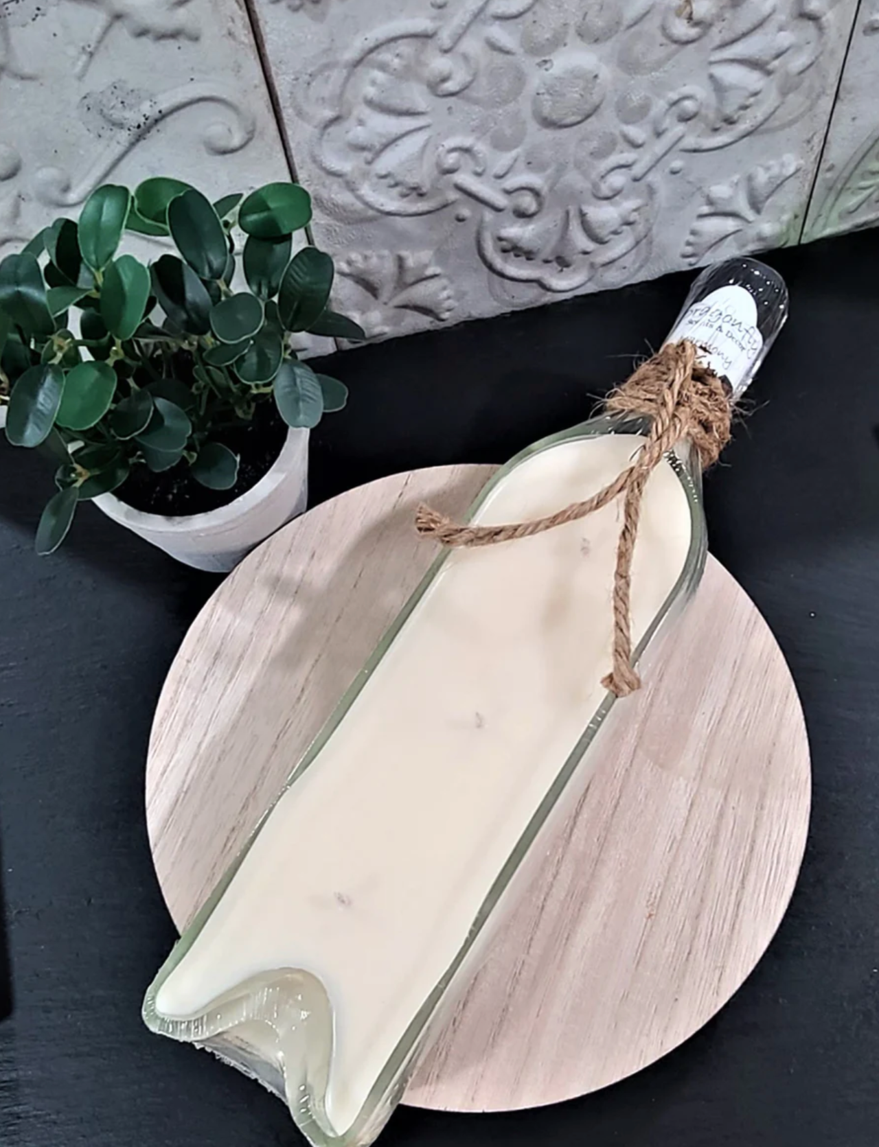 Boat Wine Bottle Candle