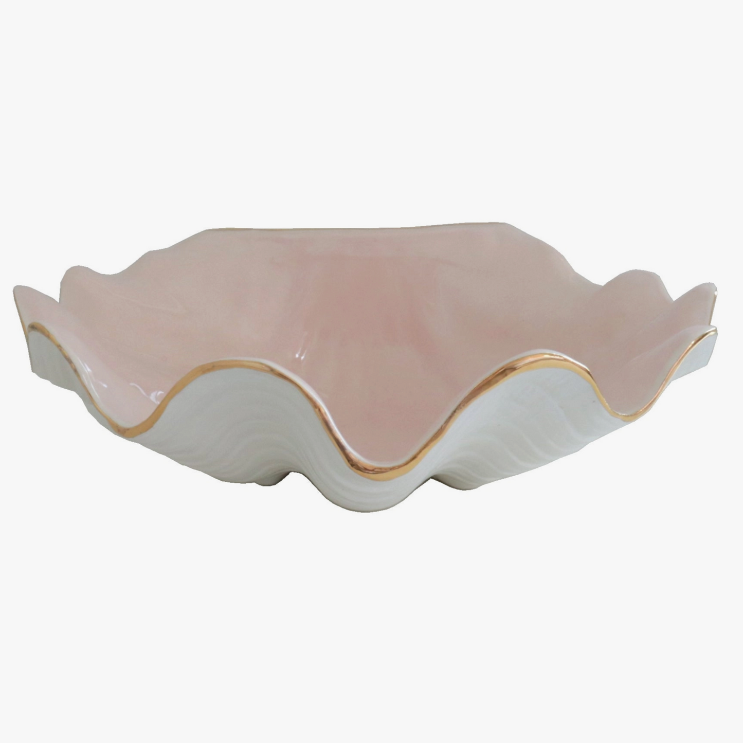 Clam Shell Bowl with 22K Gold Accent  - 7 Colors