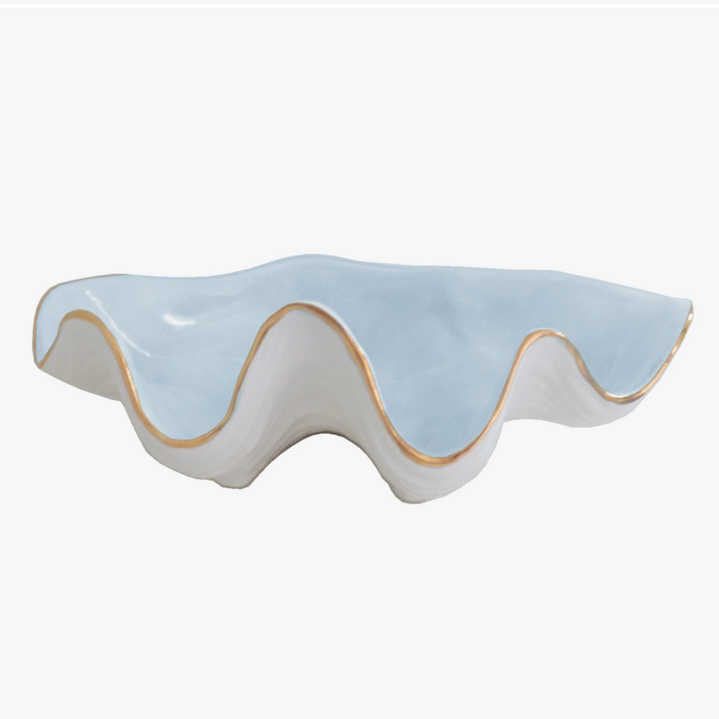 Clam Shell Bowl with 22K Gold Accent  - 7 Colors