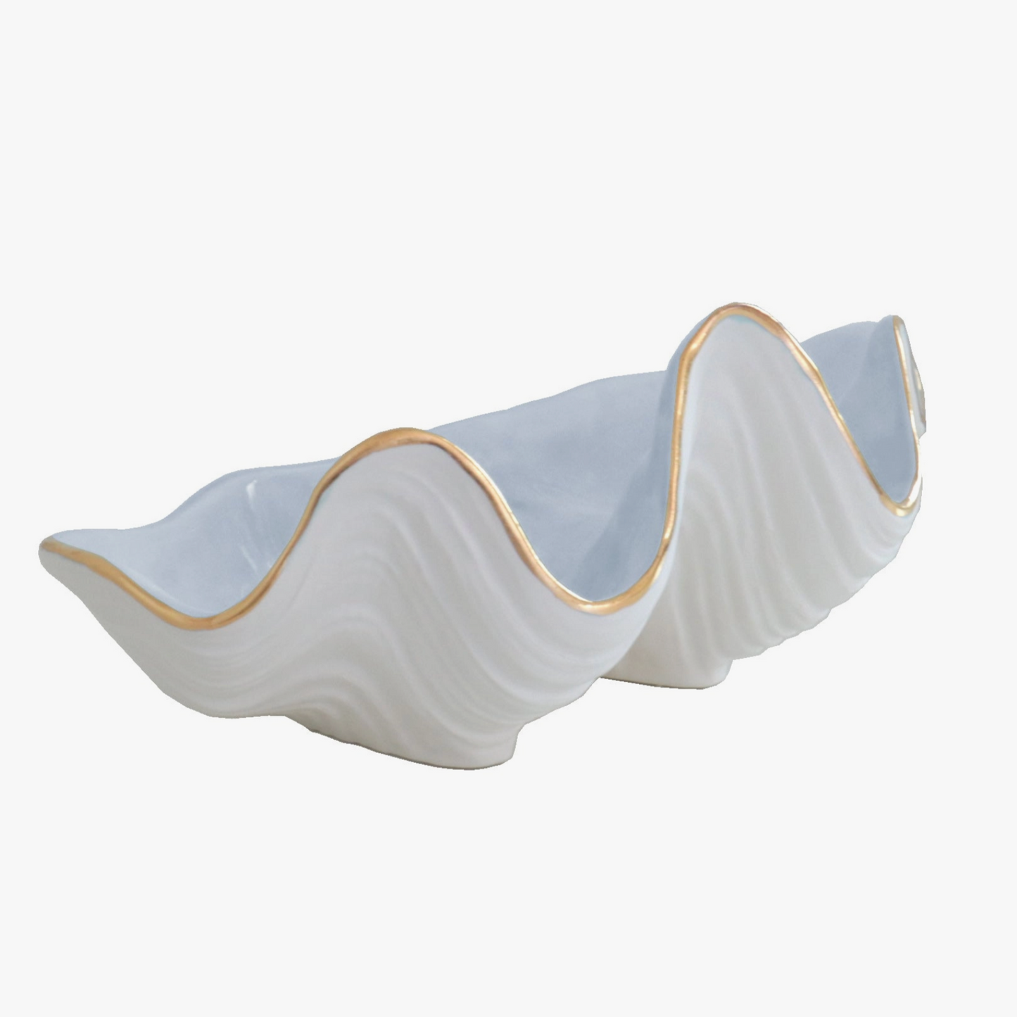 Clam Shell Bowl with 22K Gold Accent  - 7 Colors