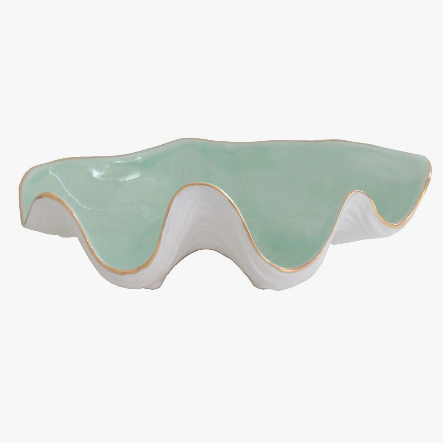 Clam Shell Bowl with 22K Gold Accent  - 7 Colors