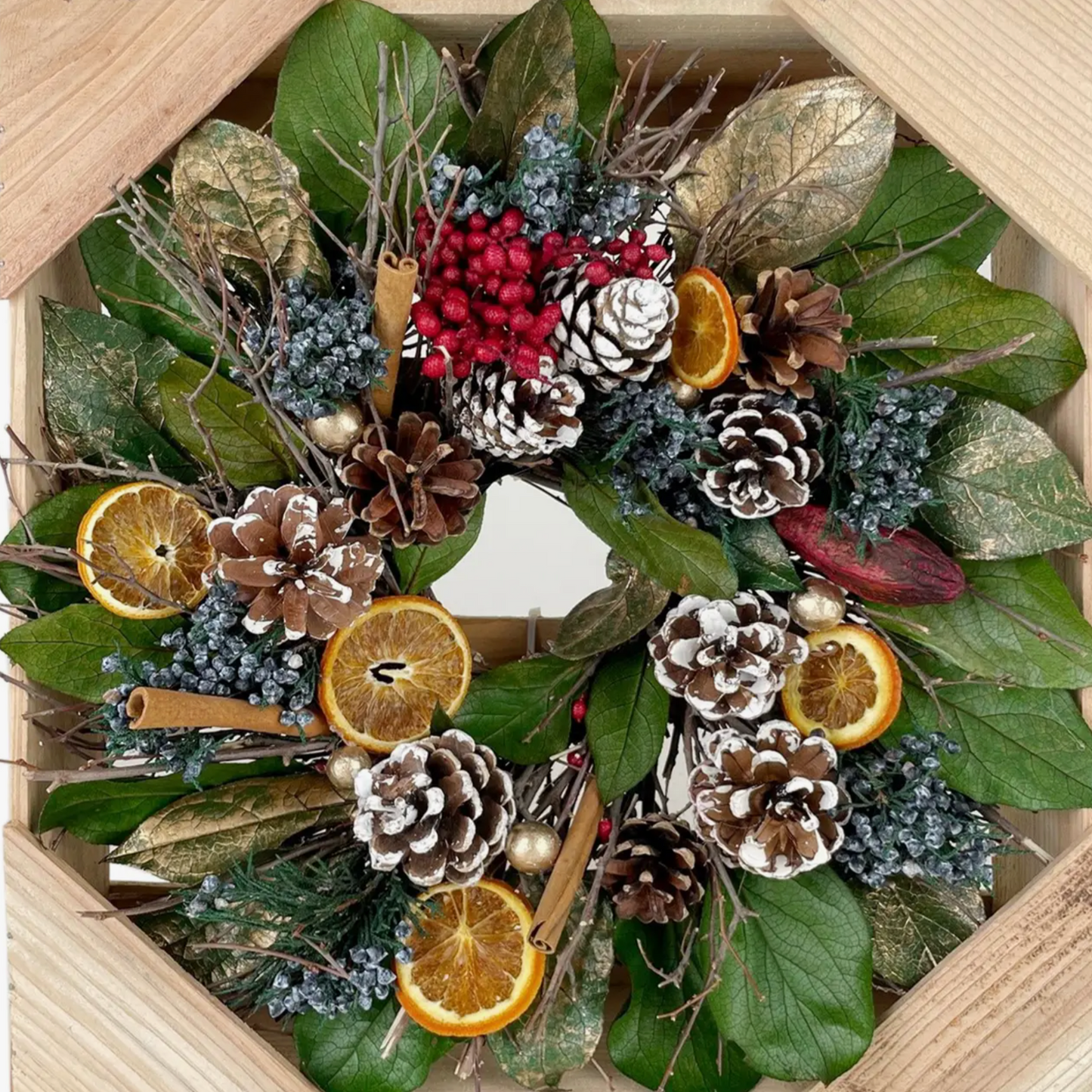 Orange and Cinnamon Winter Wreath - 13"