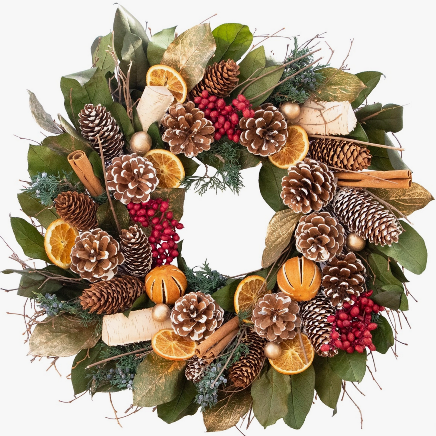 Orange and Cinnamon Winter Wreath - 20"