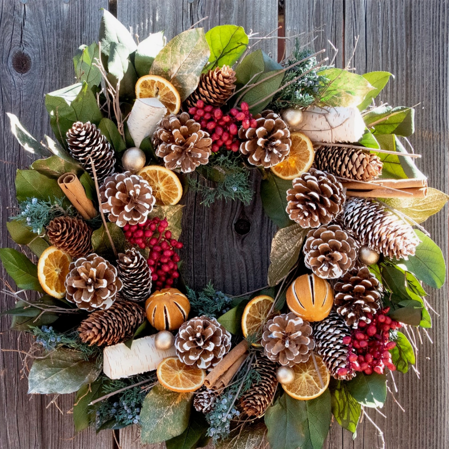 Orange and Cinnamon Winter Wreath - 20"