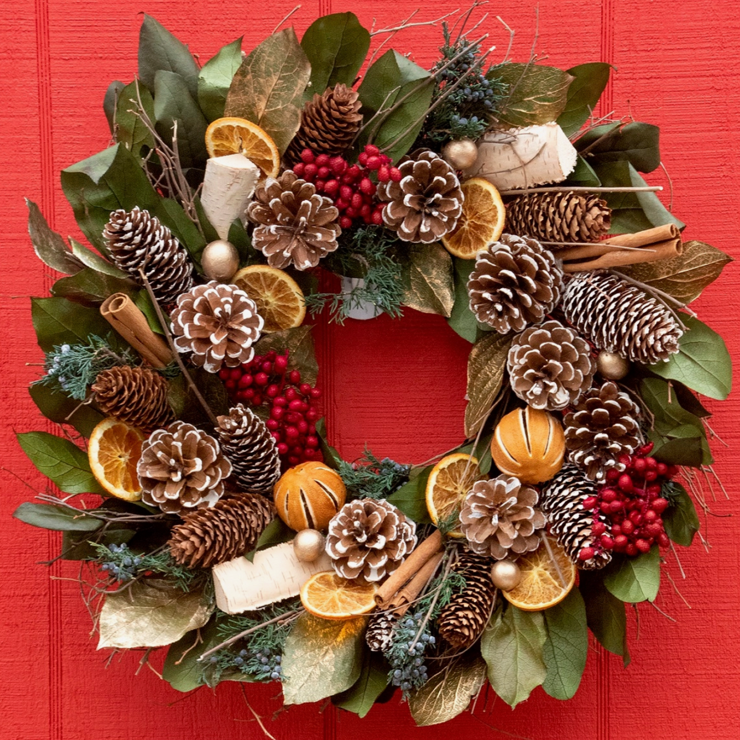 Orange and Cinnamon Winter Wreath - 20"