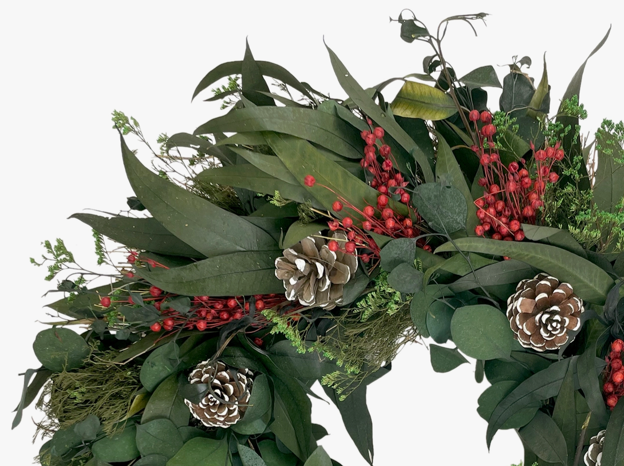 Snowy Pinecone Holiday Wreath