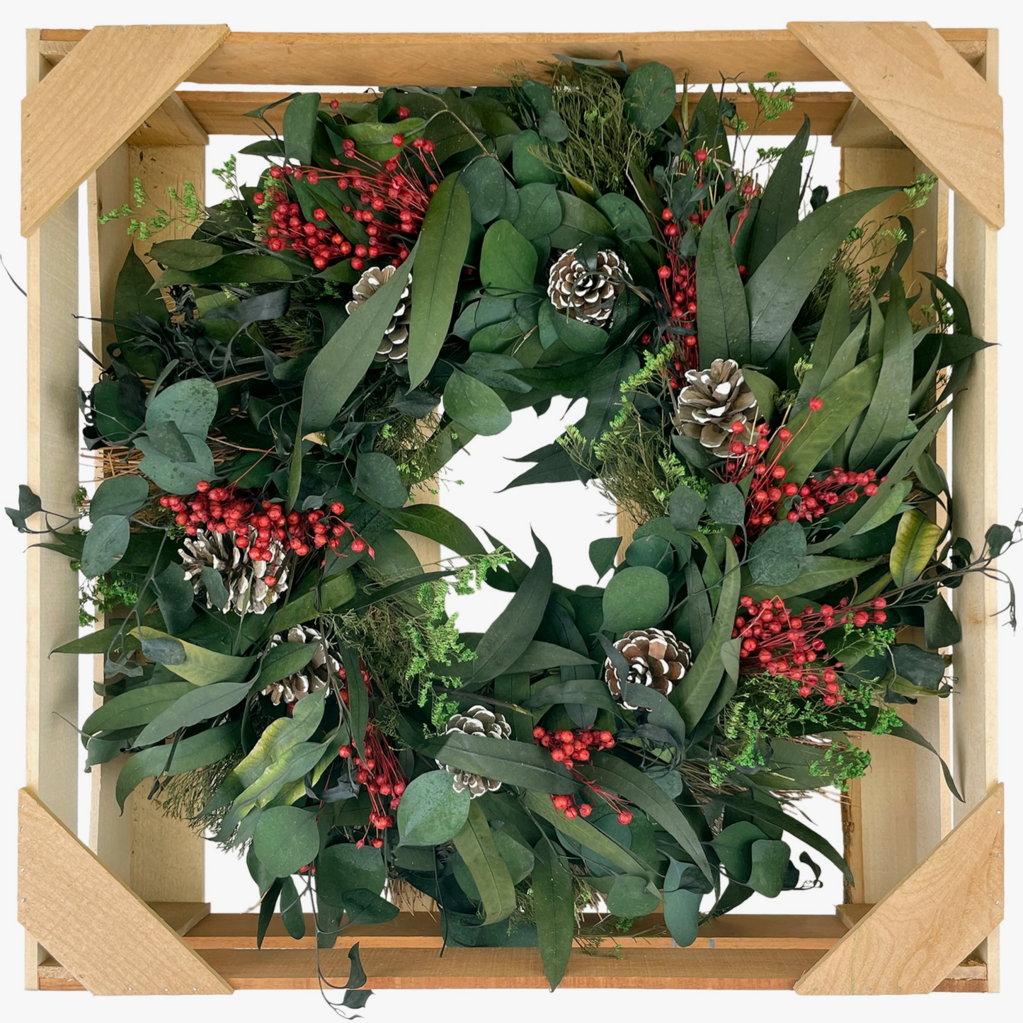 Snowy Pinecone Holiday Wreath