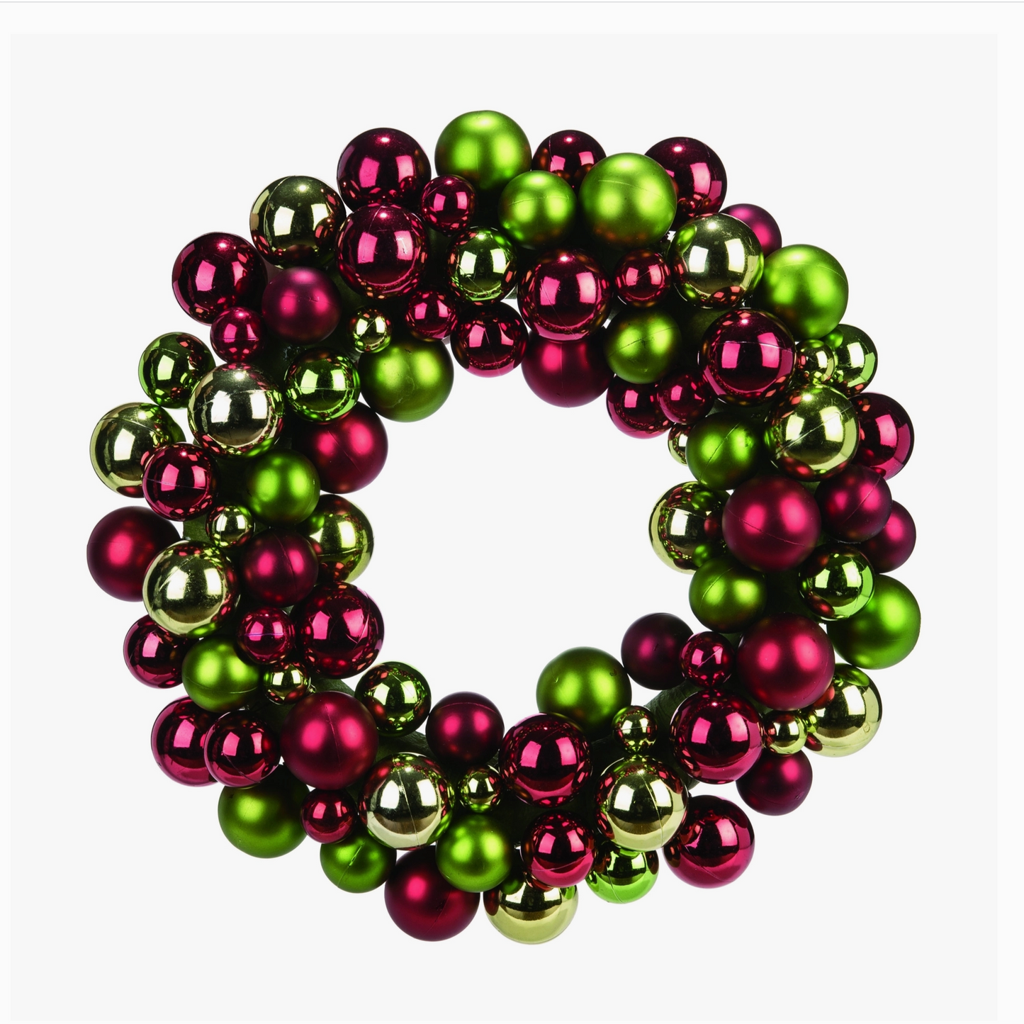 Bright Red and Green Ornament Wreath