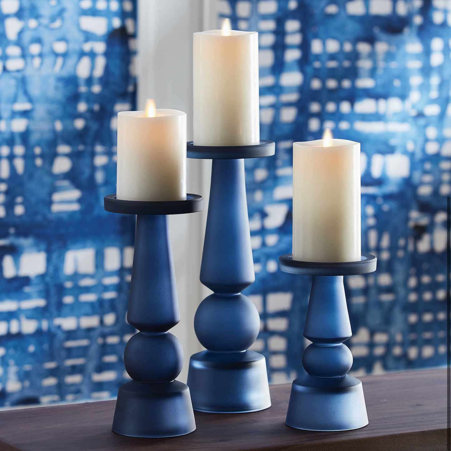 Barclay Butera Glass Candle Holders  - Medium